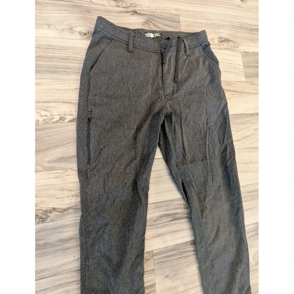 North Face Travel Trouser Pants Mens 30x27 Gray Stretch Drawstring Tapered Comfy